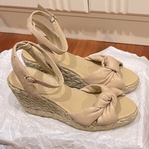 Stuart Weitzman Playa Lambskin Knot Espadrille Sandals